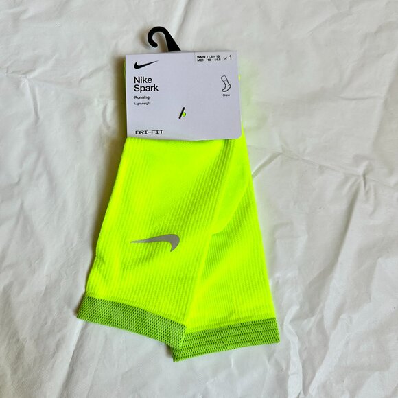 1 Pairs Nike Spark Lightweight Running Crew Socks Mens Shoe 10-11.5 L Neon Train - Picture 1 of 7